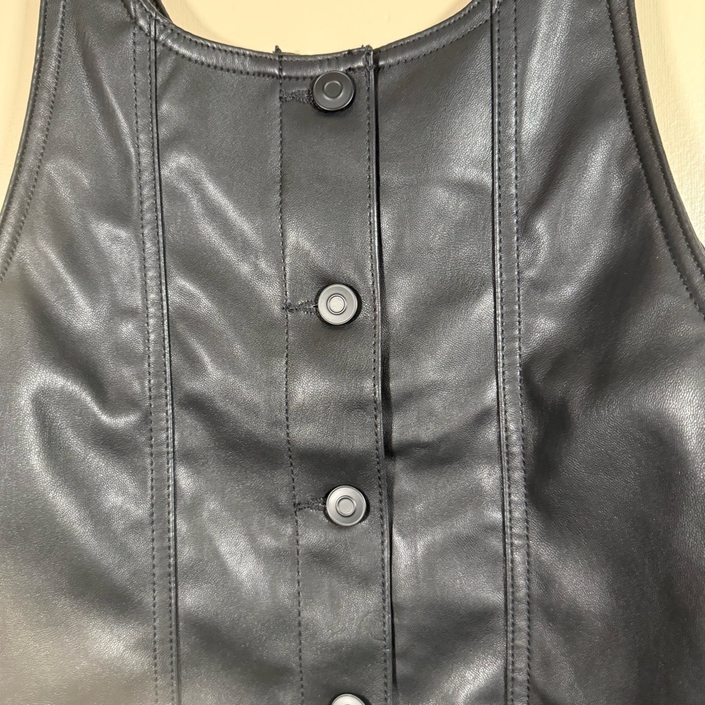 Celebrity Pink Faux Leather Mini Dress Jet Black size XS - Picture 3 of 6